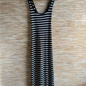 J. Crew Cross-Back Striped Midi Dress